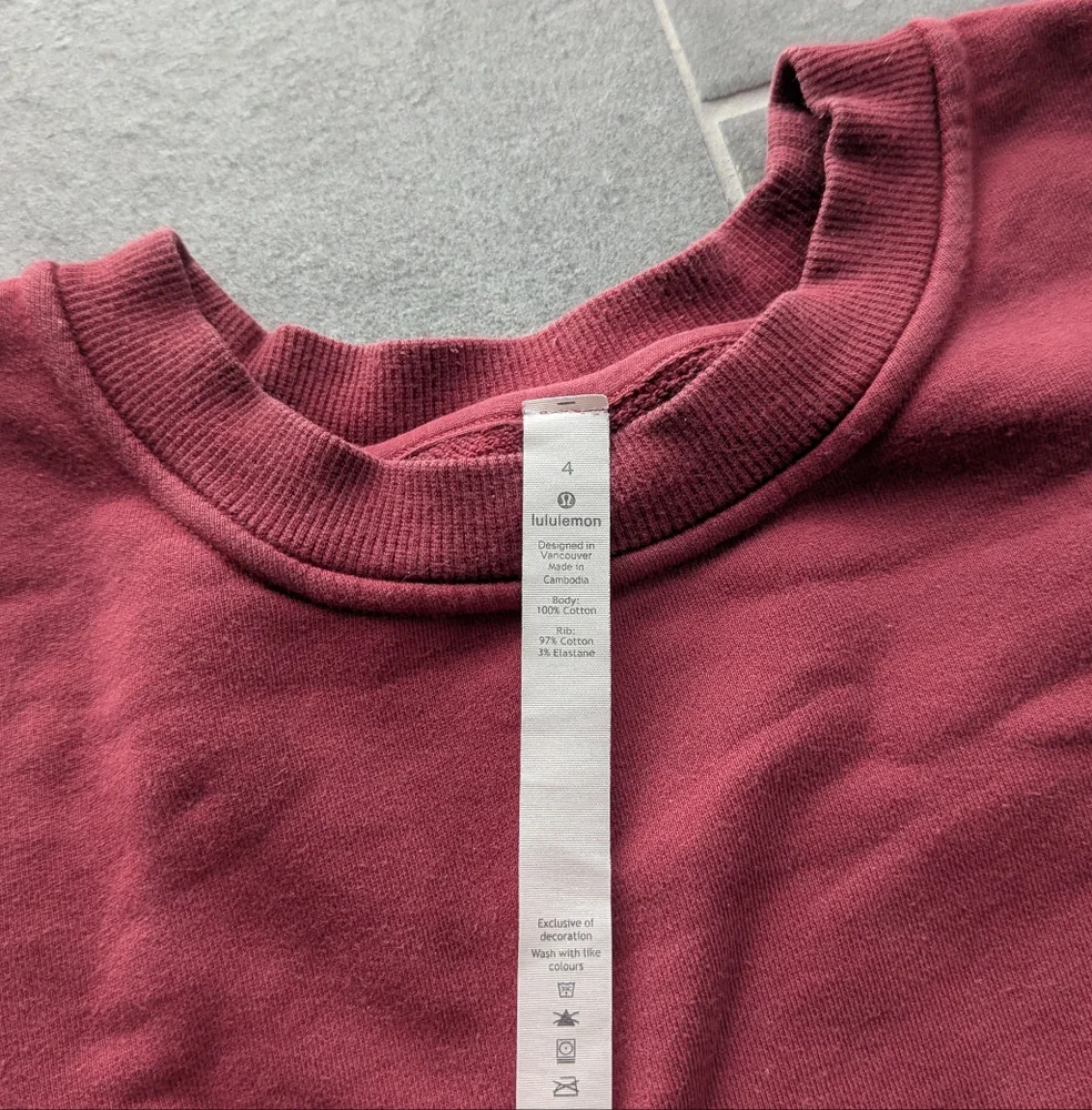 Lululemon Perfectly Oversized Crew Sweater Size 4 Chianti - Picture 4 of 6